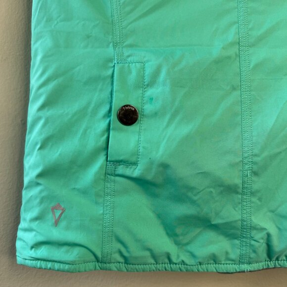 IVIVVA Lululemon Reversible Quilted Vest Girls 6 Teal Gray Snap Pockets - Picture 7 of 12